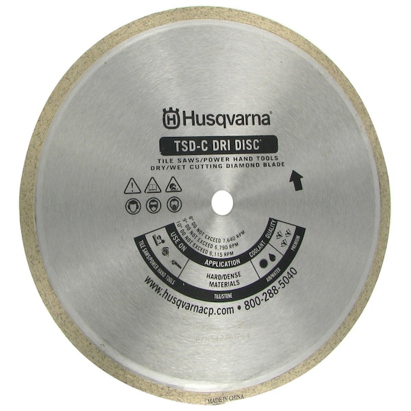 Husqvarna Tacti-Cut Dri Disc 10 in. D X 5/8 in. Diamond Continuous Rim Diamond Saw Blade 1 pk 542761264 - main